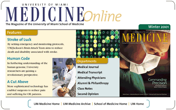 University of Miami Medicine Online Winter 2001